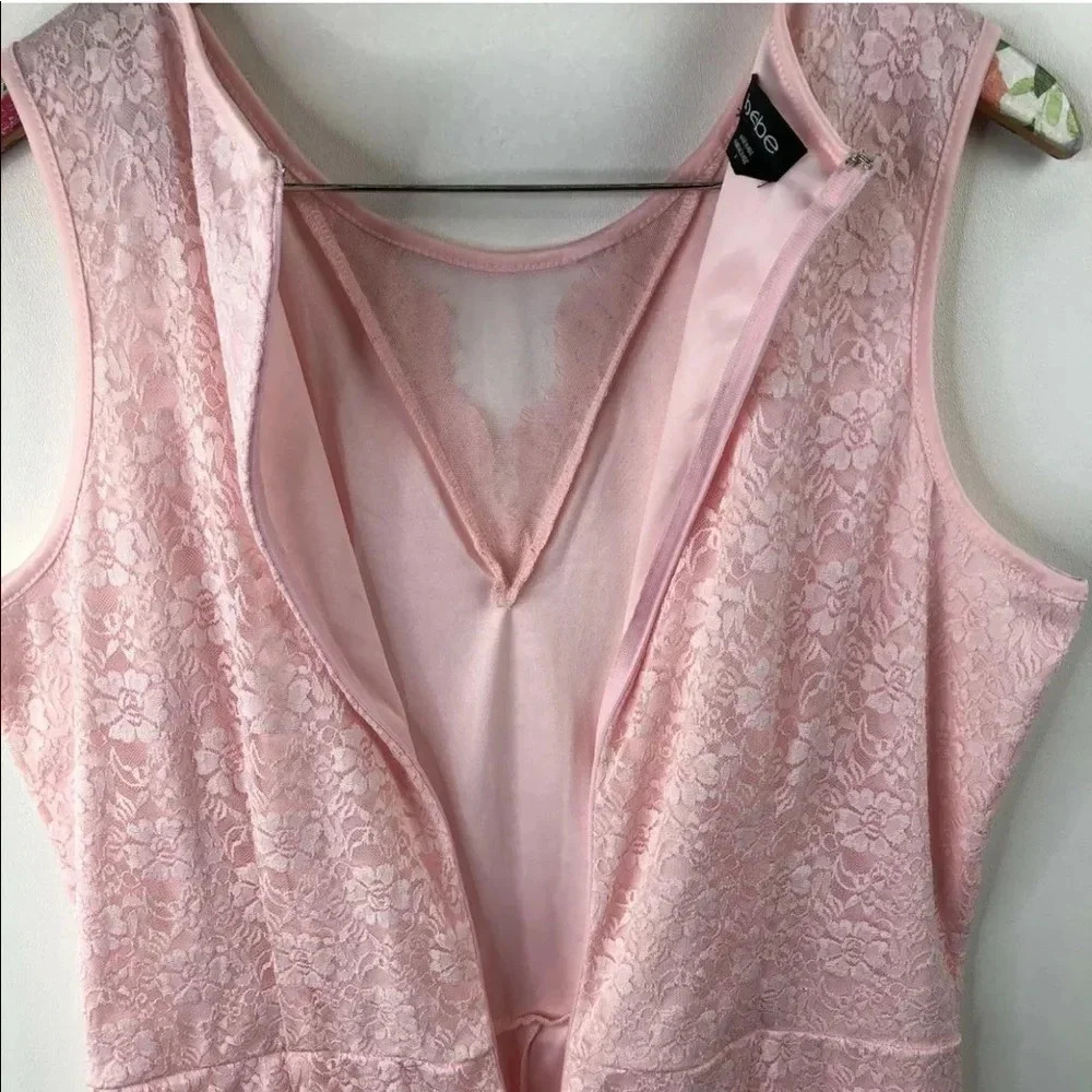 Bebe Mary's Rose Pink Lace Romper - Picture 8 of 8
